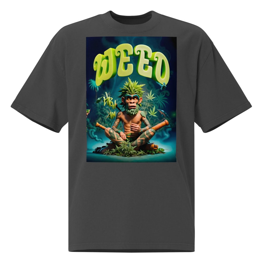 Camiseta diseño weed color negro desgastado - Artcoiris