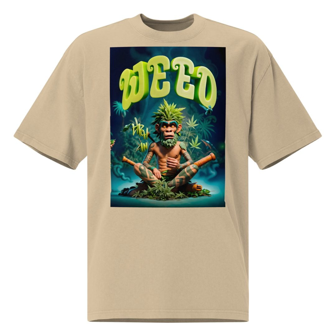 Camiseta diseño weed color beig - Artcoiris